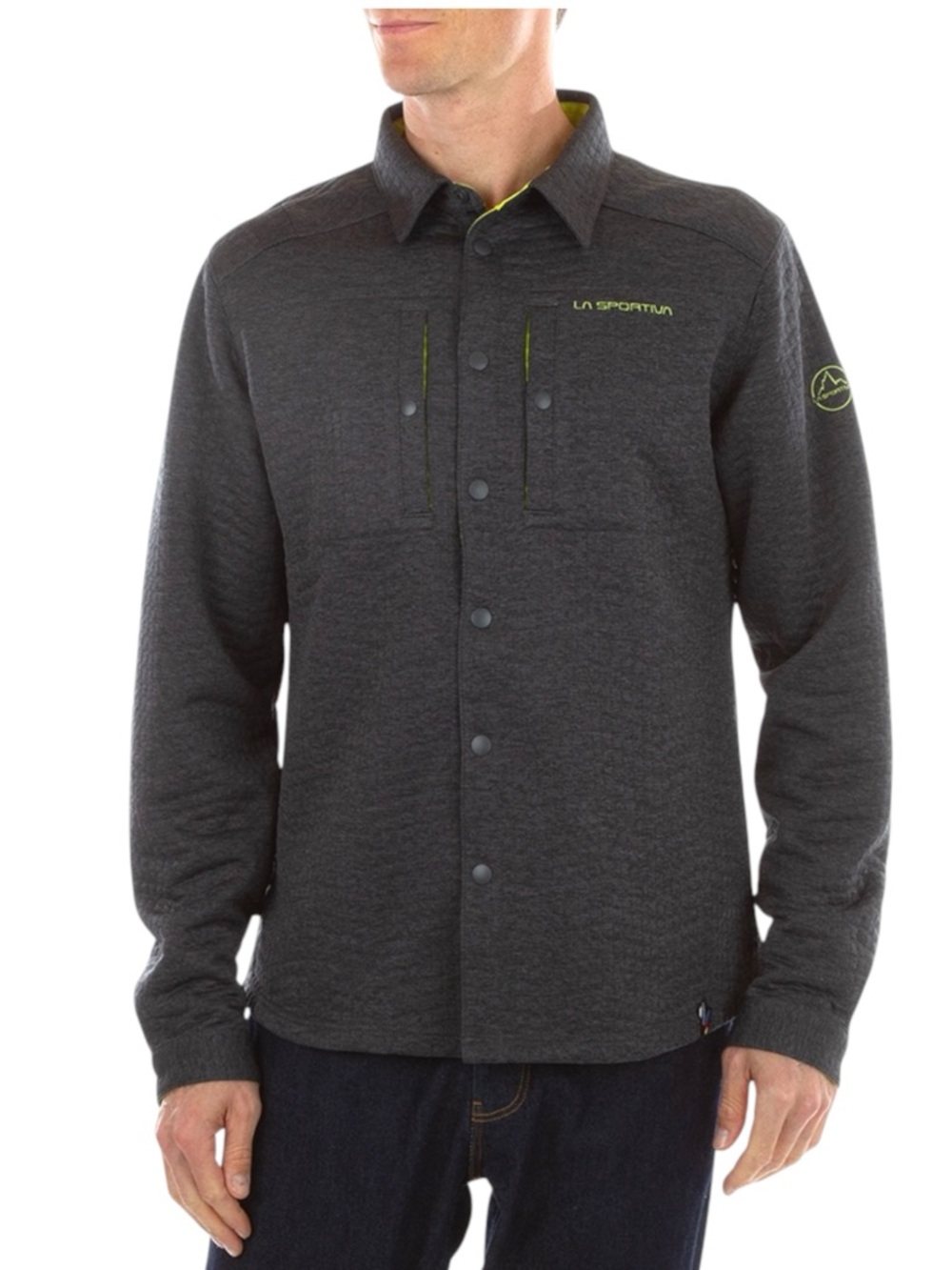 La Sportiva Spacer Shirt Carbon/Lime Punch Button-Up Jacket (M)
